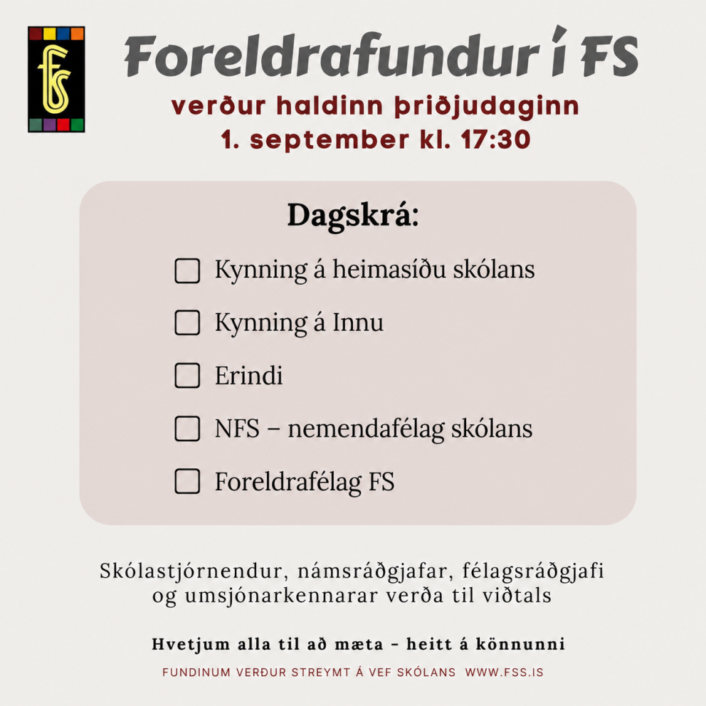 Kynningarfundur fyrir foreldra 1. september