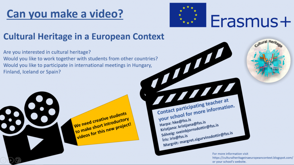 Auglýst eftir nemendum í Erasmus+ verkefni