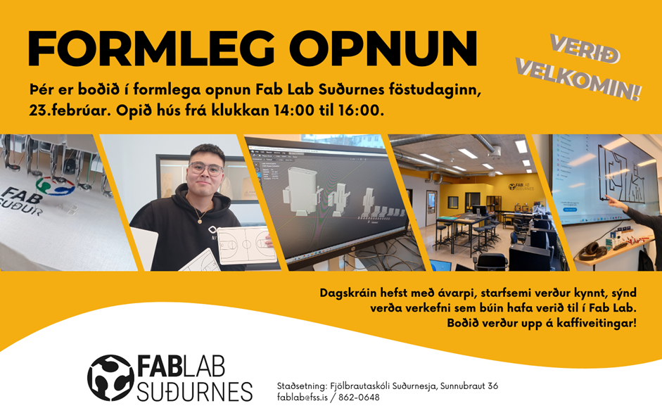 Fab Lab Suðurnes opnar 23. febrúar