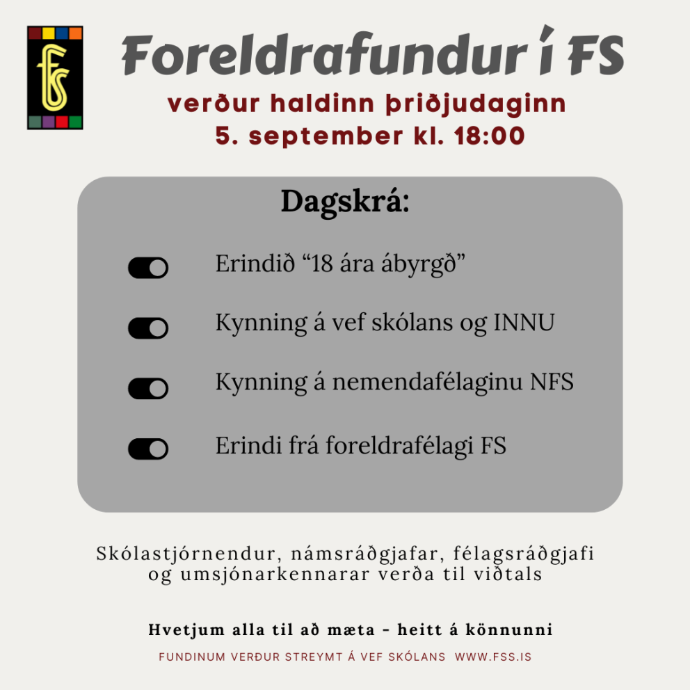 Kynningarfundur fyrir foreldra 5. september