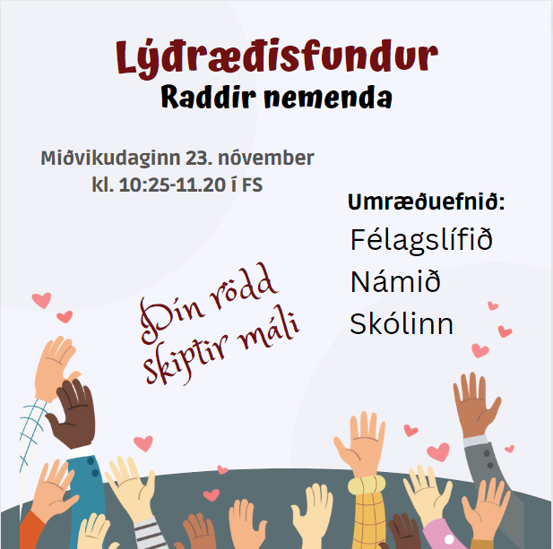 Auglýst eftir nemendum á lýðræðisfund