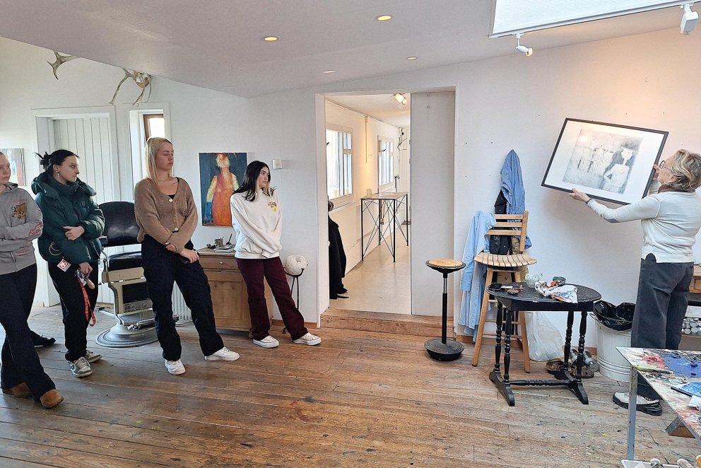 Myndlistarnemendur hjá Sossu