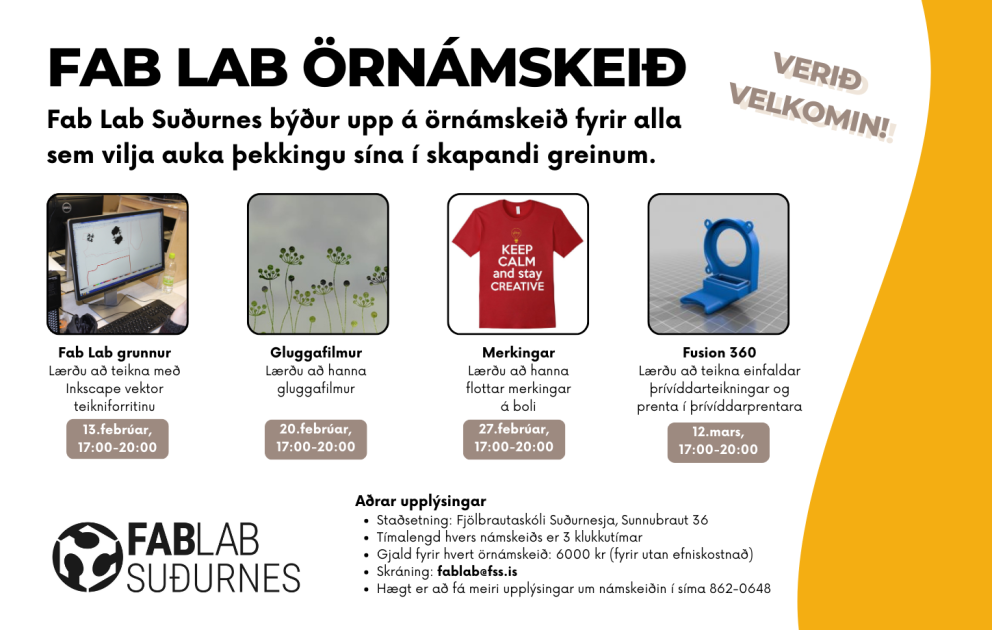 Örnámskeið í Fab Lab