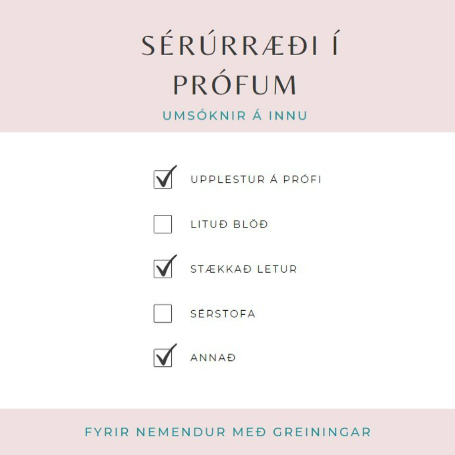 Sérúrræði í prófum