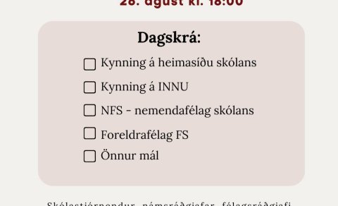 Kynningarfundur fyrir foreldra 26. ágúst