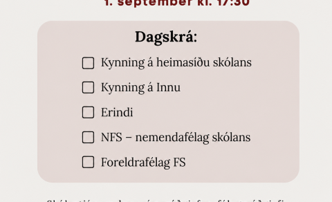 Kynningarfundur fyrir foreldra 1. september