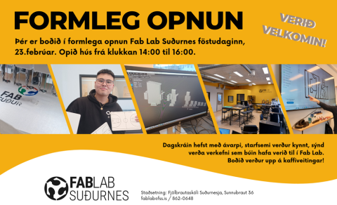 Fab Lab Suðurnes opnar 23. febrúar