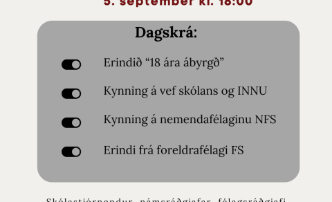 Kynningarfundur fyrir foreldra 5. september