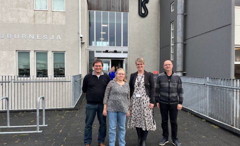 Yannick Tremenec, Laure De Marco og Philippe Devisme með Hörpu Kristínu Einarsdóttur verkefnastjóra …